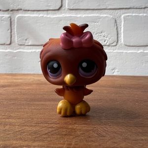 LPS littlest pet shop Brown owl with bow
